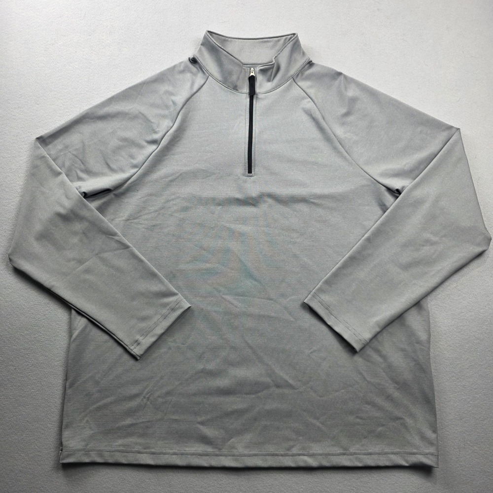 Devon & Jones Mens XL Grey Quarter Zip Pullover Performance‎ Stretch Shirt DG440